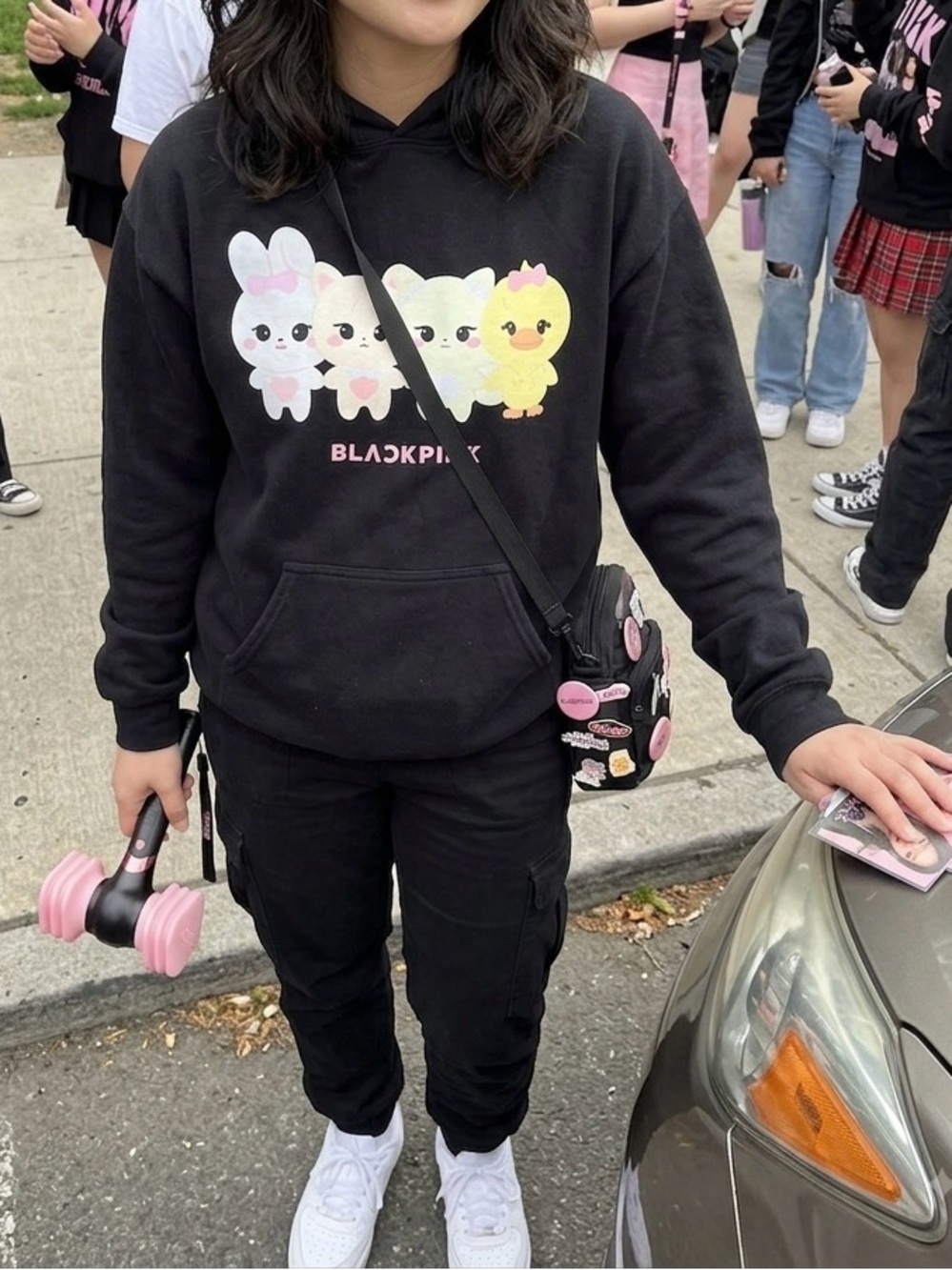 🖤 BLACKPINK Deadline World Tour Plush Mascot Characters Hoodie Black Small